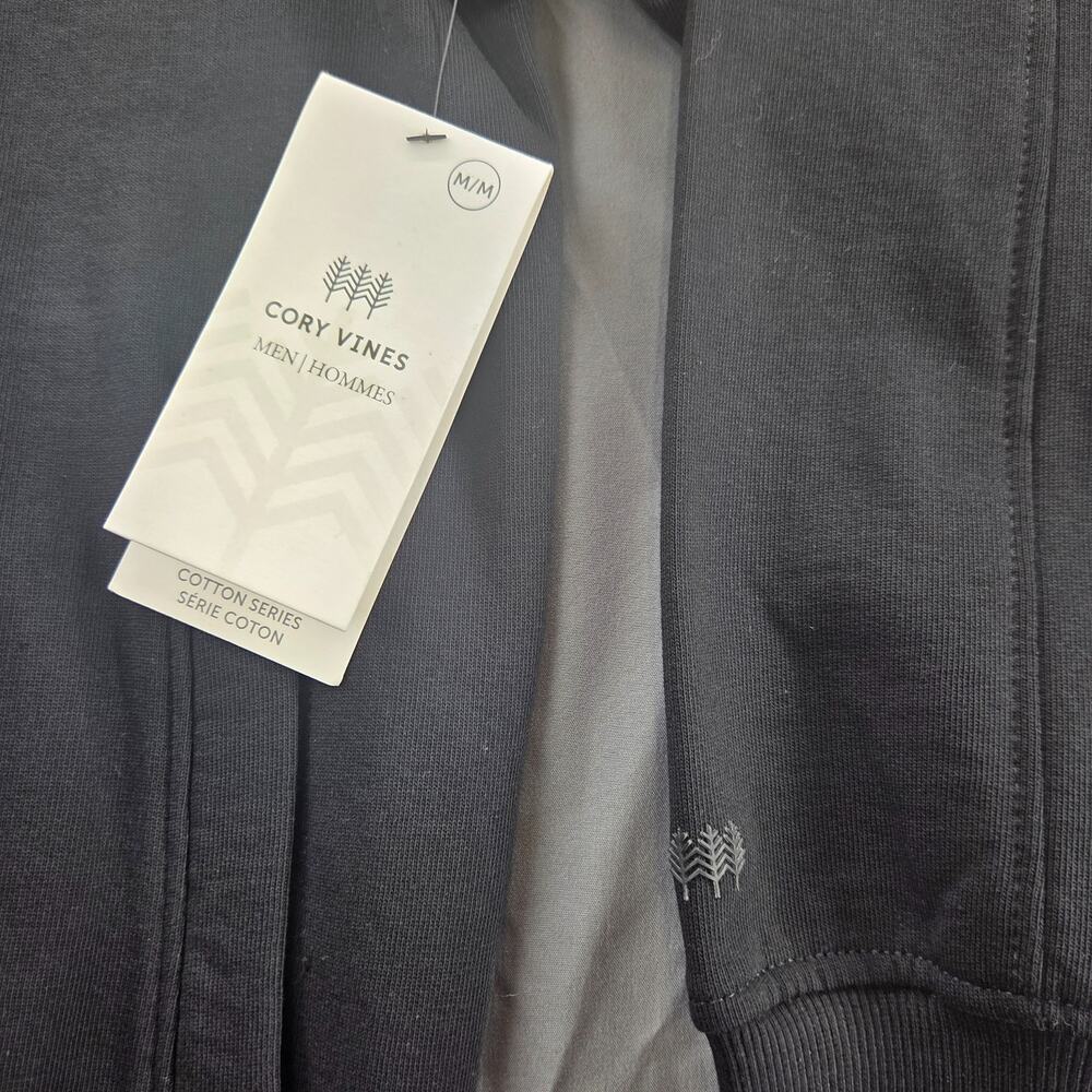 NWT Cory Vines Bomber Cardigan Sweater Super Soft Heavyweight Black M - MSRP $90